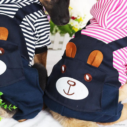 Striped Dog Hoodie Winter Outfit Pet Essentials-11