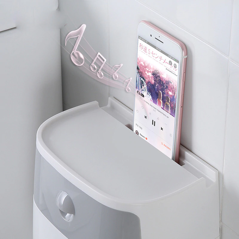 Wall-Mount Waterproof Toilet Paper Holder Home Essentials-7