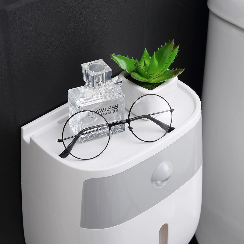 Wall-Mount Waterproof Toilet Paper Holder Home Essentials-7