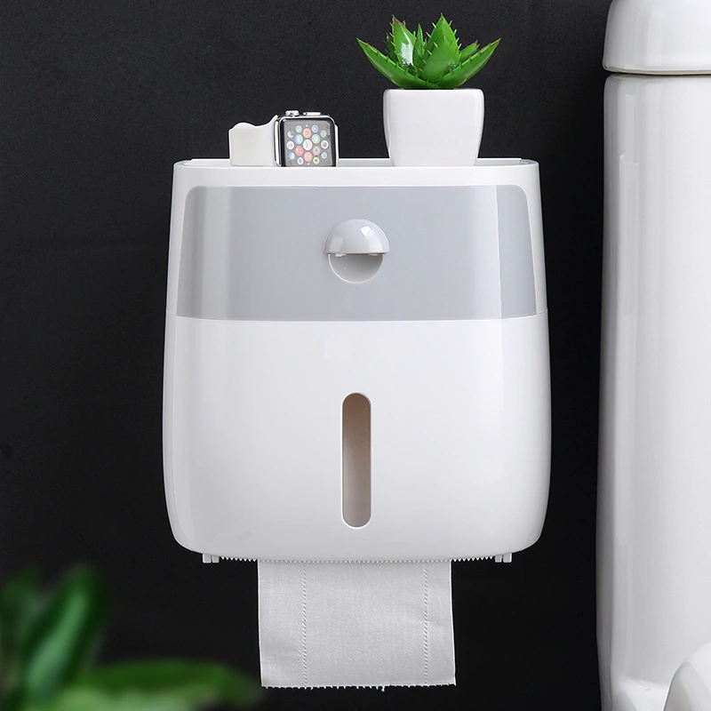 Wall-Mount Waterproof Toilet Paper Holder Home Essentials-7