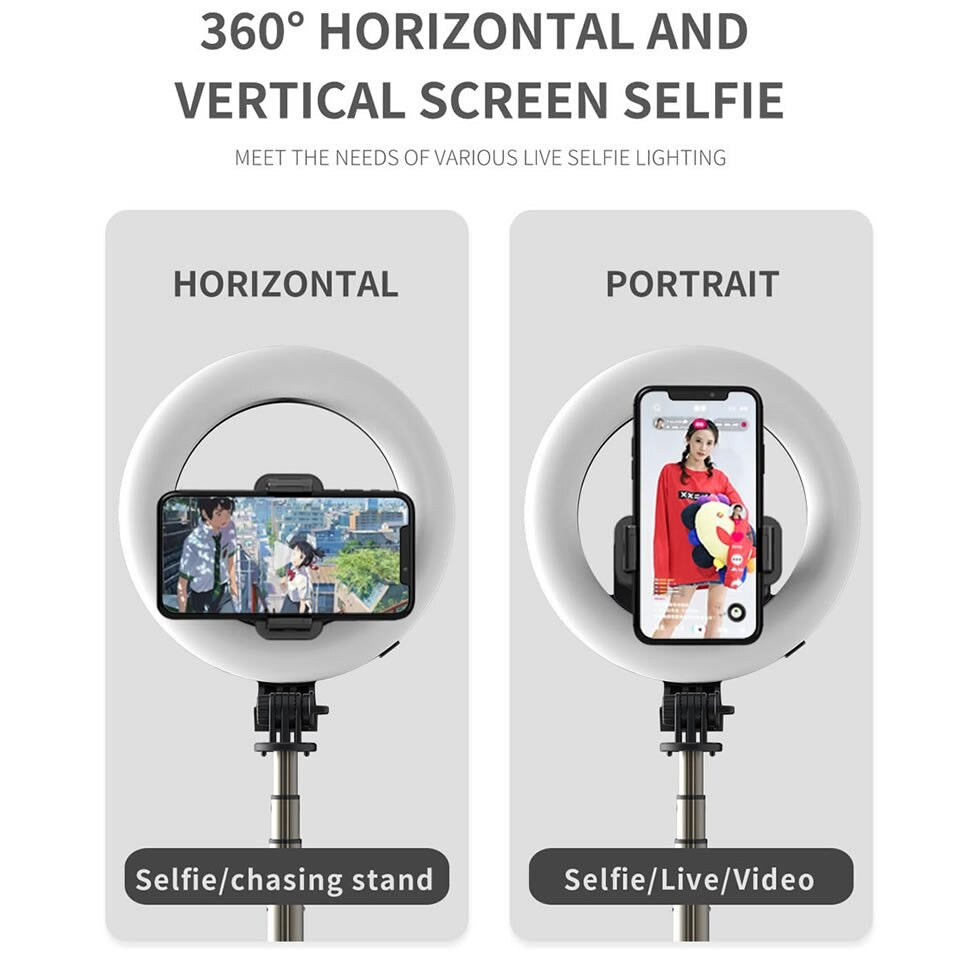 Portable 4-in-1 Selfie Stick with Tripod & LED Gadget-3