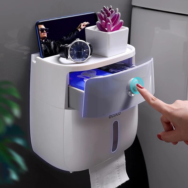 Wall-Mount Waterproof Toilet Paper Holder Home Essentials-7